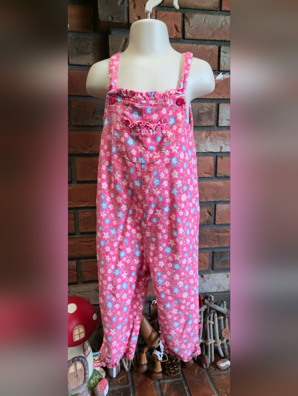 Vintage Mc KIDS Pink Floral Jumpsuit